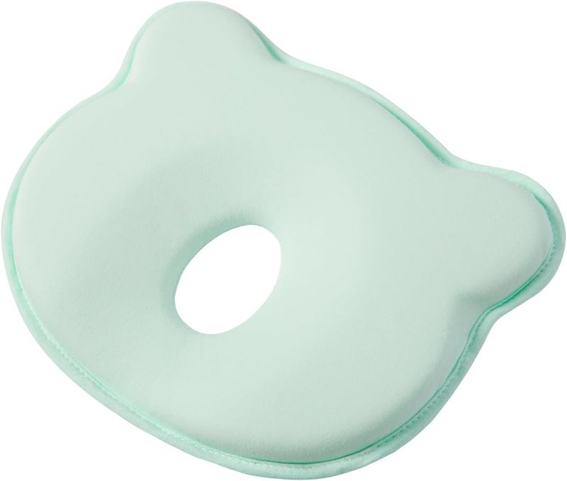 TinyTotsJoy Memory Foam Baby Pillow, Portable Cartoon Bear Soft and Cozy Pillow, Breathable Bedding Set for Infants for Small Boys and Girls,Green - Image 1